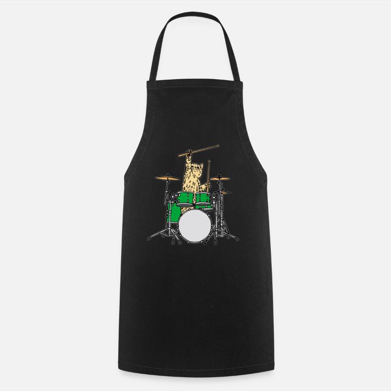 Chat batteur - Tablier de cuisine - noir