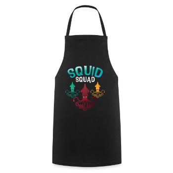 Squid Squad - Tablier de cuisine - noir - Devant - AI Model Male 185 dark (185cm)