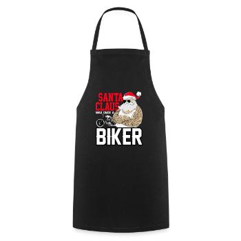 Christmas biker motorcycle motorcyclist Nicholas - Cooking Apron - black - Front - AI Model Male 185 dark (185cm)