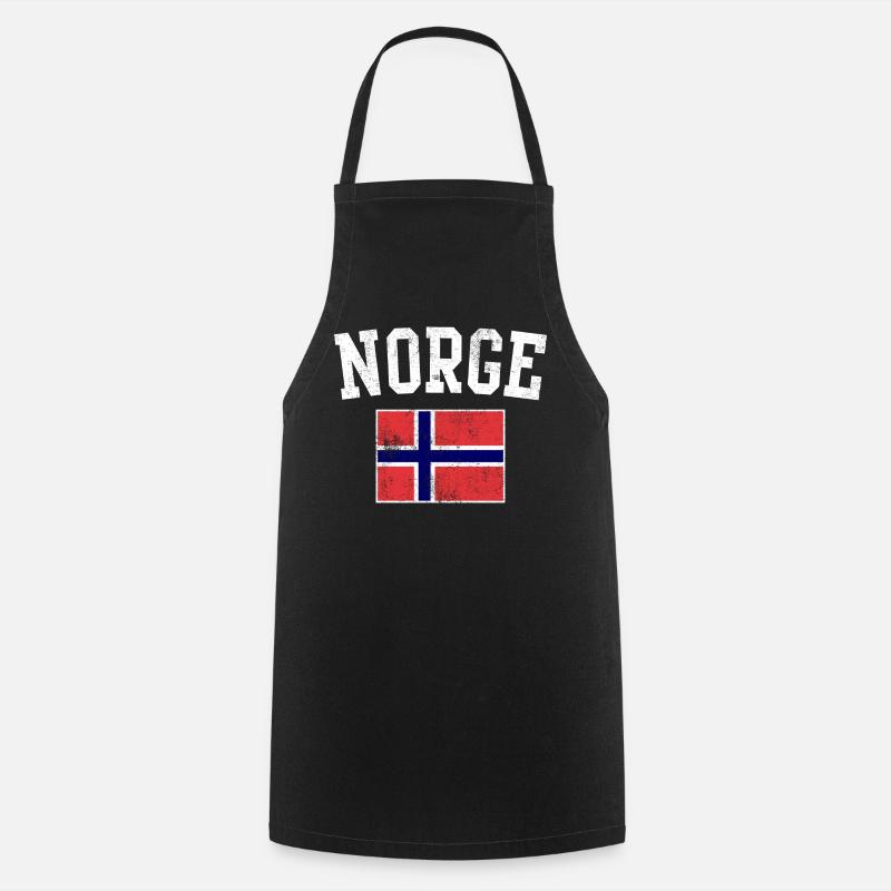 Norwegian Flag Emblem - Cooking Apron - black