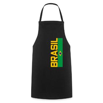 Maillot Brésil rétro - Tablier de cuisine - noir - Devant - AI Model Male 185 dark (185cm)