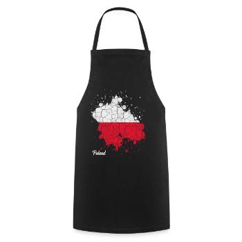Polen - Kochschürze - Schwarz - Vorne - AI Model Male 185 dark (185cm)