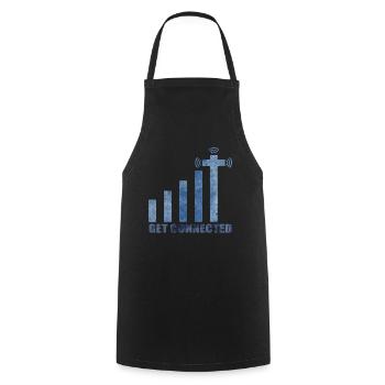 Get Connected Cross | Wlan Church Holy Gift - Cooking Apron - black - Front - AI Model Male 185 dark (185cm)