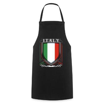 Italy - Cooking Apron - black - Front - AI Model Male 185 dark (185cm)