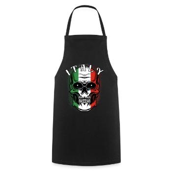 Italienischer Totenkopf | Italien Patriot Geschenk - Kochschürze - Schwarz - Vorne - AI Model Male 185 dark (185cm)