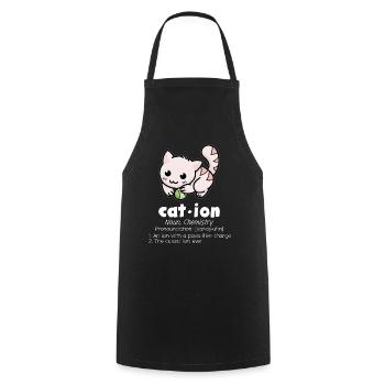 Funny Chemistry Cat Pun Science - Cooking Apron - black - Front - AI Model Male 185 dark (185cm)