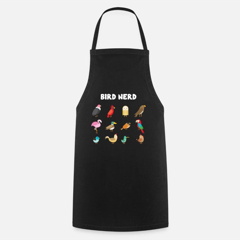 Nerd des oiseaux - Tablier de cuisine - noir