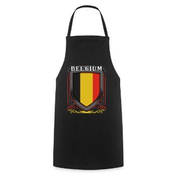 Belgien - Kochschürze - Schwarz - Vorne - AI Model Male 185 dark (185cm)
