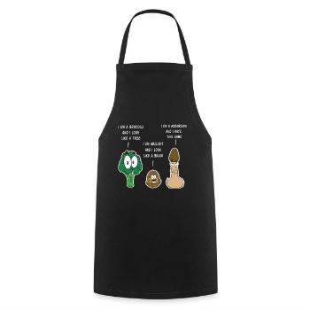 Awesome & Trendy Tshirt Designs Comparison game - Cooking Apron - black - Front - AI Model Male 185 dark (185cm)