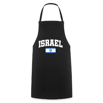 Israel - Kochschürze - Schwarz - Vorne - AI Model Male 185 dark (185cm)