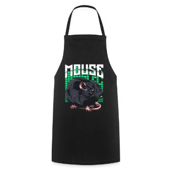 Maus - Kochschürze - Schwarz - Vorne - AI Model Male 185 dark (185cm)