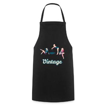 Retro Pin Up Girls vintage sexy femme nostalgie - Tablier de cuisine - noir - Devant - AI Model Male 185 dark (185cm)