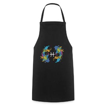 ZODIAC SIGN FISH SHIRT Zodiac sign gift - Cooking Apron - black - Front - AI Model Male 185 dark (185cm)