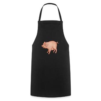 Humorvolles Schwein-Charakter - Kochschürze - Schwarz - Vorne - AI Model Male 185 dark (185cm)