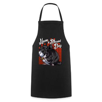 Modern Chinchilla | Forest animal Forest Dweller gift - Cooking Apron - black - Front - AI Model Male 185 dark (185cm)