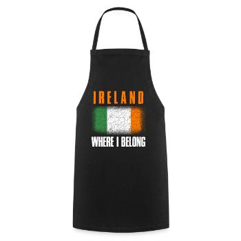 Irlande - Tablier de cuisine - noir - Devant - AI Model Male 185 dark (185cm)
