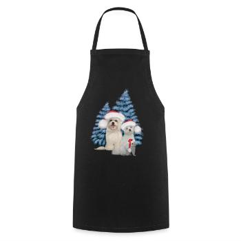 Christmas cute dog with squirrel - Cooking Apron - black - Front - AI Model Male 185 dark (185cm)