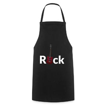 Rock - E guitare - Tablier de cuisine - noir - Devant - AI Model Male 185 dark (185cm)