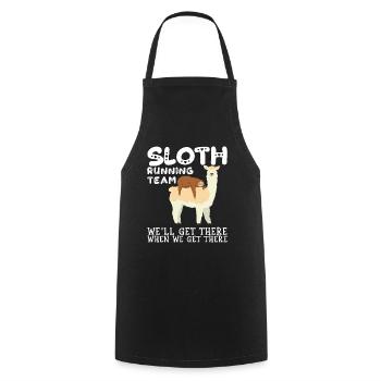 Lama Sloth Running Team Sarcasm Sarcastic - Tablier de cuisine - noir - Devant - AI Model Male 185 dark (185cm)