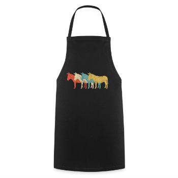 Retro donkey - Cooking Apron - black - Front - AI Model Male 185 dark (185cm)