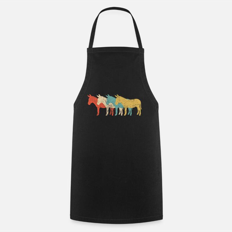 Retro donkey - Cooking Apron - black