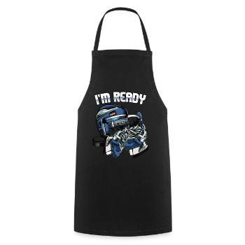 I'm Ready | Eishockey Spruch Eissport Geschenk - Kochschürze - Schwarz - Vorne - AI Model Male 185 dark (185cm)