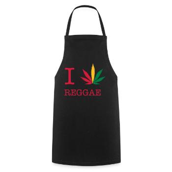 reggae - Cooking Apron - black - Front - AI Model Male 185 dark (185cm)