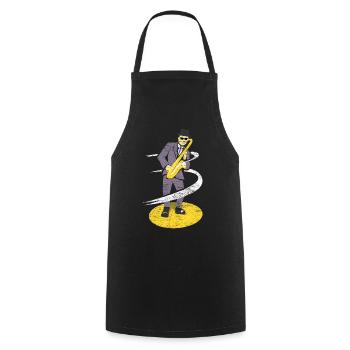 Saxophone instrument de musique classique cadeau de bande - Tablier de cuisine - noir - Devant - AI Model Male 185 dark (185cm)