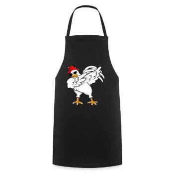 Huhn tupfen - Kochschürze - Schwarz - Vorne - AI Model Male 185 dark (185cm)