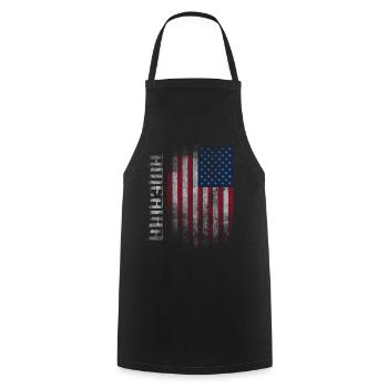 America - Cooking Apron - black - Front - AI Model Male 185 dark (185cm)