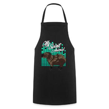 Capybara - Kochschürze - Schwarz - Vorne - AI Model Male 185 dark (185cm)