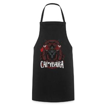 Capybara - Cooking Apron - black - Front - AI Model Male 185 dark (185cm)