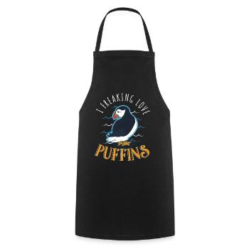 I Freaking Love Puffins - Tablier de cuisine - noir - Devant - AI Model Male 185 dark (185cm)