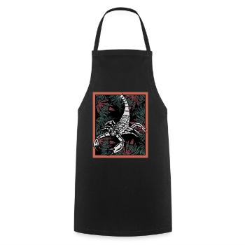 Skorpion Farn - Kochschürze - Schwarz - Vorne - AI Model Male 185 dark (185cm)