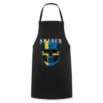 Schwedischer Totenkopf | Schweden Patriot Geschenk - Kochschürze - Schwarz - Vorne - AI Model Male 185 dark (185cm)