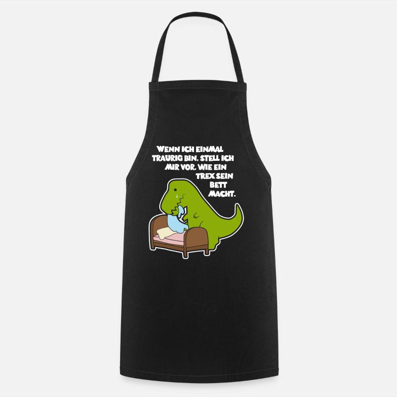 T-Rex au lit - Design - Tablier de cuisine - noir