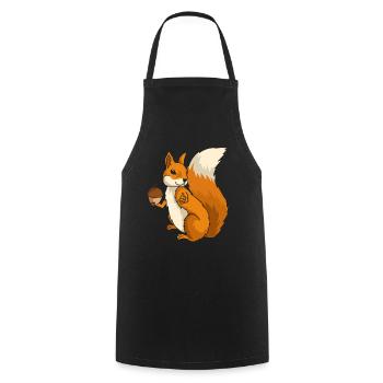 Eichhörnchen Nager Nagetier Waldbewohner Geschenk - Kochschürze - Schwarz - Vorne - AI Model Male 185 dark (185cm)
