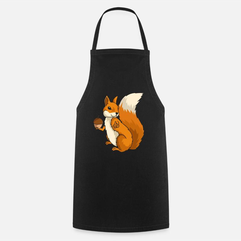 Squirrel Rodent Rodent Forest Dweller Gift - Cooking Apron - black