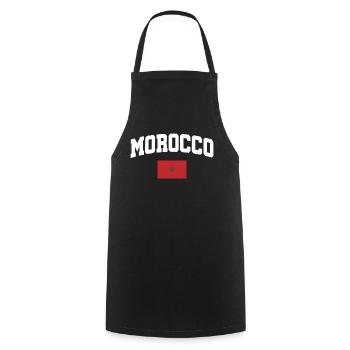 Marokko Flagge - Kochschürze - Schwarz - Vorne - AI Model Male 185 dark (185cm)