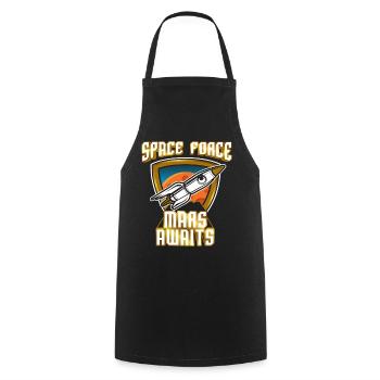 US Space Force Vintage Art Colonize Conquer Mars - Cooking Apron - black - Front - AI Model Male 185 dark (185cm)