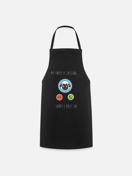 My Sheep Is Calling - Cooking Apron - black