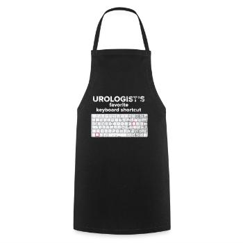 Urologist urology female doctor computer keyboard gift - Cooking Apron - black - Front - AI Model Male 185 dark (185cm)