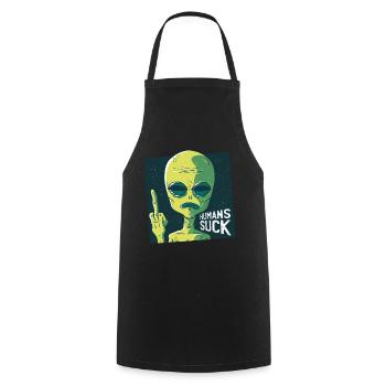 Alien people haters - Cooking Apron - black - Front - AI Model Male 185 dark (185cm)