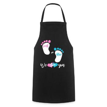 Pink or blue girl or boy - Cooking Apron - black - Front - AI Model Male 185 dark (185cm)