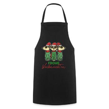 Meerkat clan Christmas Santa Claus - Cooking Apron - black - Front - AI Model Male 185 dark (185cm)