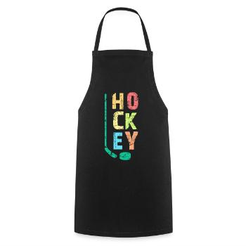 Cadeau Hockey Kids - Tablier de cuisine - noir - Devant - AI Model Male 185 dark (185cm)