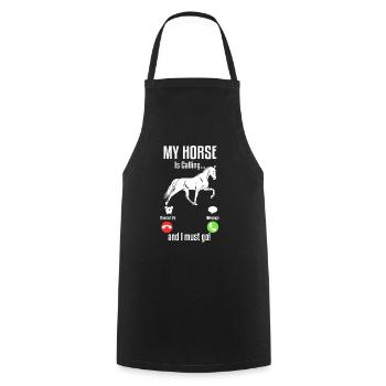 My Horse Is Calling - Cooking Apron - black - Front - AI Model Male 185 dark (185cm)