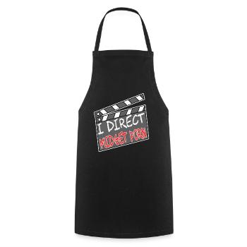 "I Direct Midget Porn" T-Shirt Design für freche und - Kochschürze - Schwarz - Vorne - AI Model Male 185 dark (185cm)