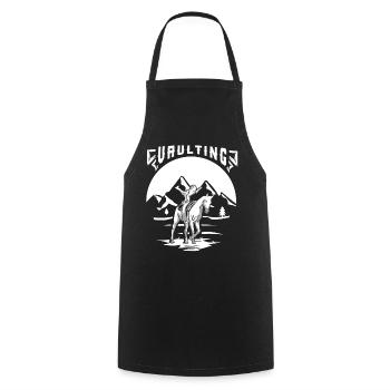 Cadeau de cavage équestre - Tablier de cuisine - noir - Devant - AI Model Male 185 dark (185cm)