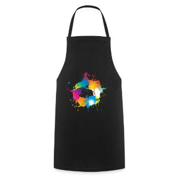 Colorful splashes of color make a circle - Cooking Apron - black - Front - AI Model Male 185 dark (185cm)